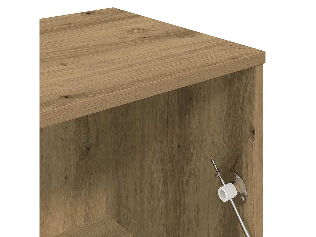 Meuble TV chêne artisanal 120x34x37 cm bois d'ingénierie