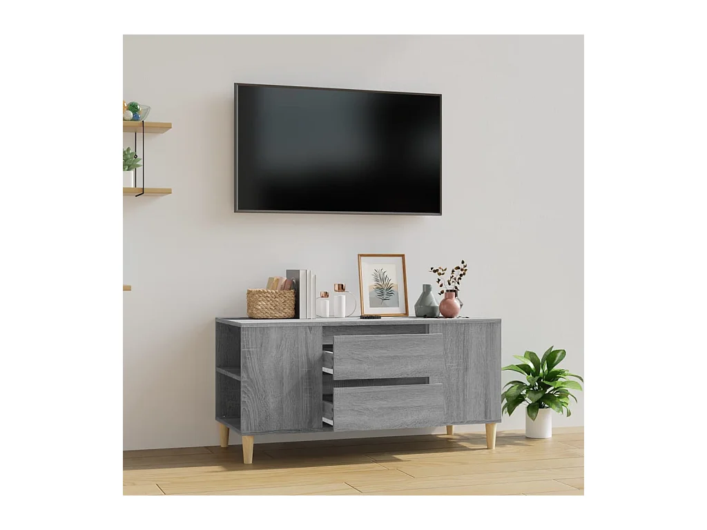 Meuble TV Sonoma gris 102x44,5x50 cm Bois d'ingénierie