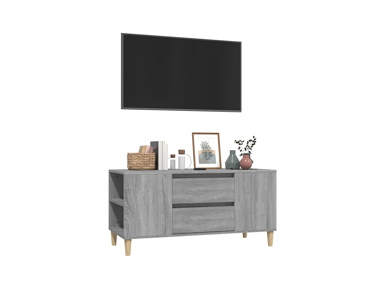 Meuble TV Sonoma gris 102x44,5x50 cm Bois d'ingénierie