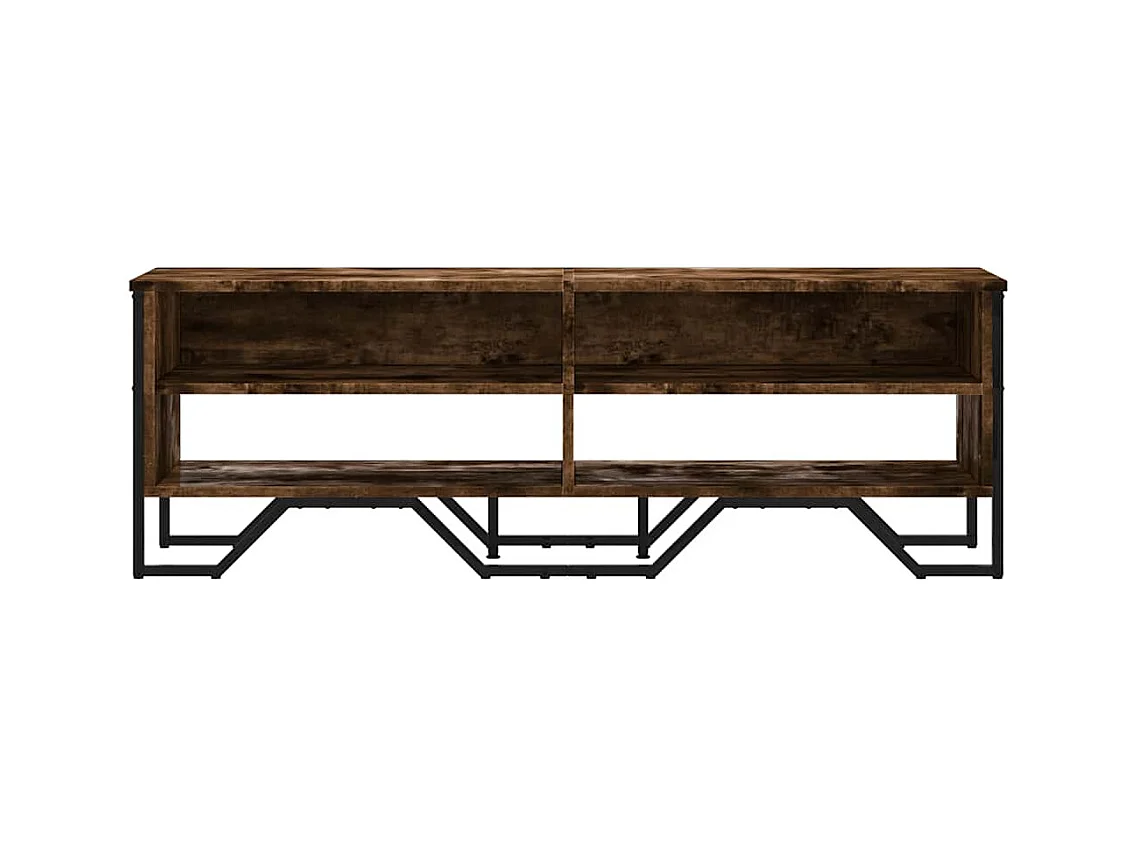 Meuble TV chêne fumé 122x34x41 cm bois d'ingénierie