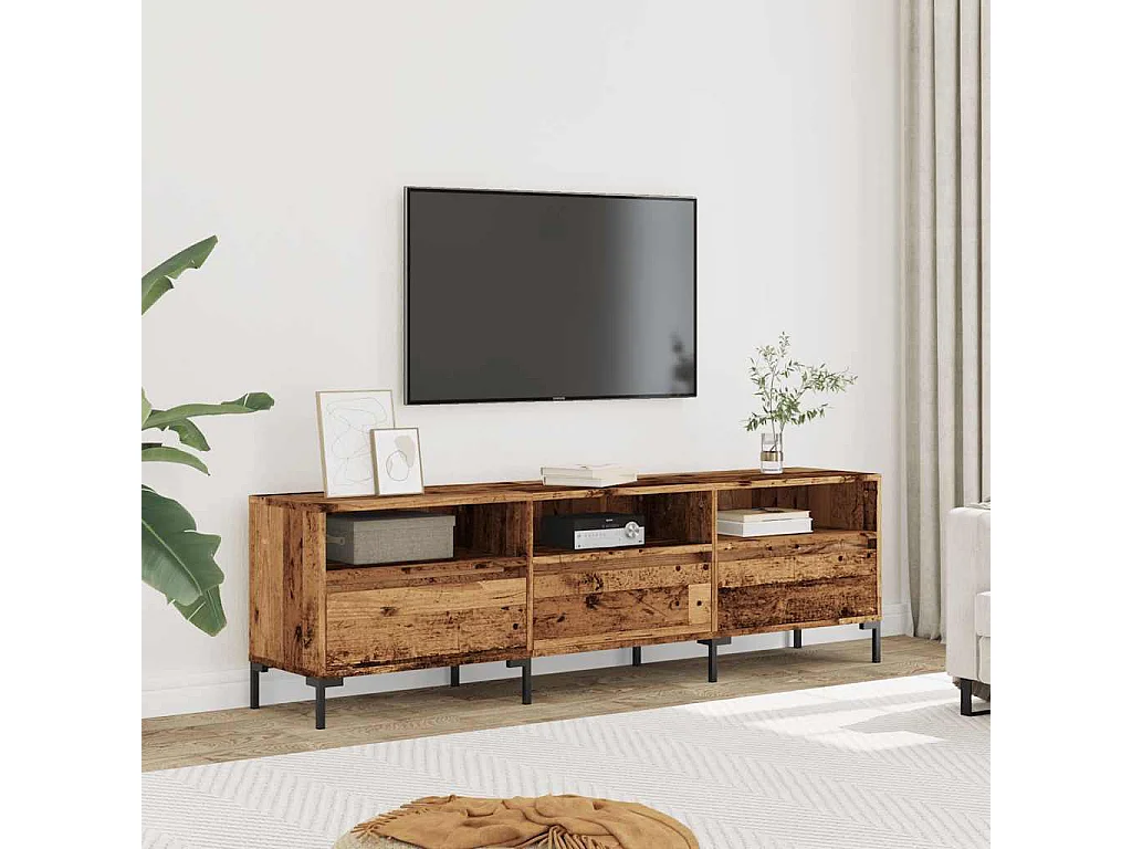 TV-kast oud hout 150x30x44,5 cm bewerkt hout