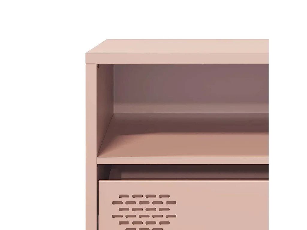 Mobile porta TV rosa 135x39x43,5 cm in acciaio laminato a freddo