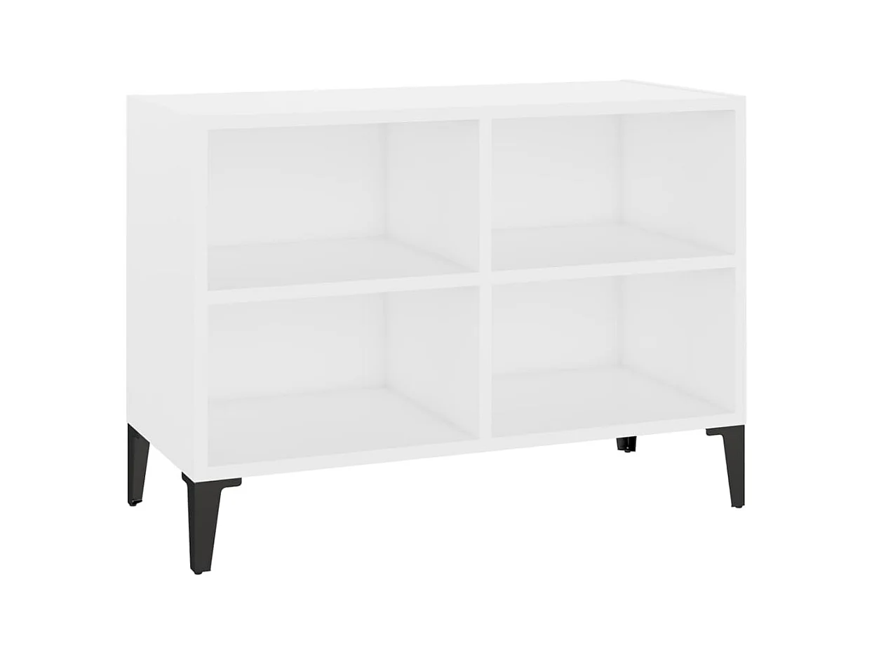 Meuble TV avec pieds en métal Blanc 69,5x30x50 cm