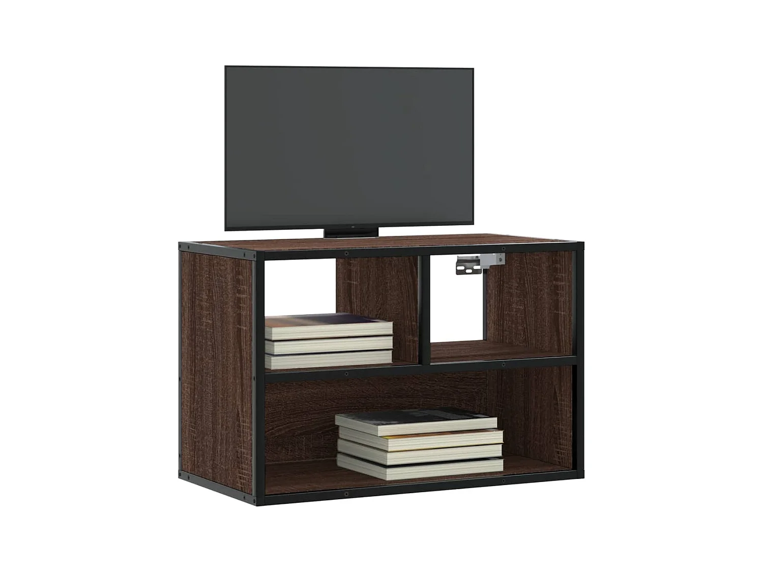 Meuble TV chêne brun 60x31x39,5 cm bois d'ingénierie et métal