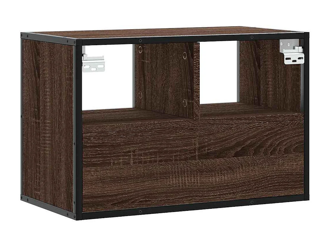 Meuble TV chêne brun 60x31x39,5 cm bois d'ingénierie et métal