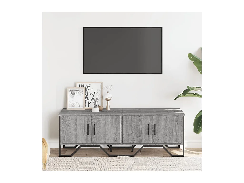 Meuble TV sonoma gris 122x34x41 cm bois d'ingénierie