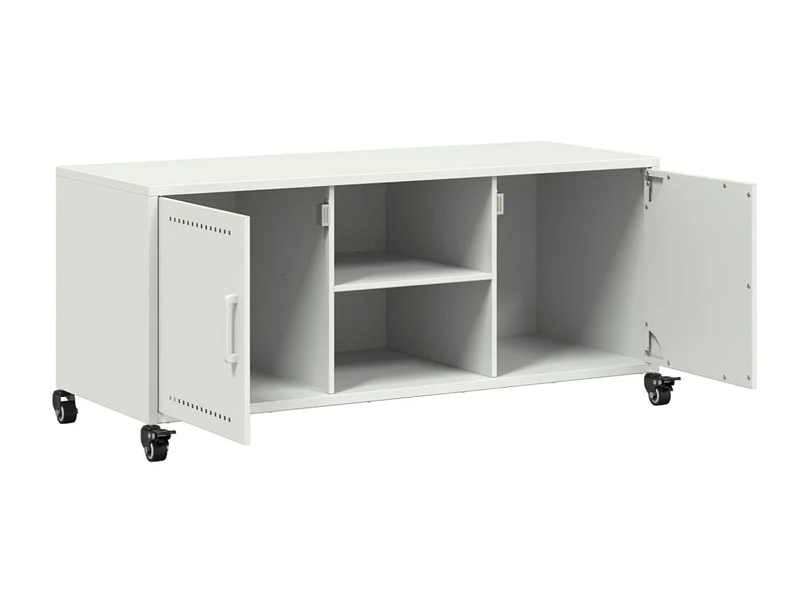 Meuble TV blanc 100,5x39x43,5 cm acier