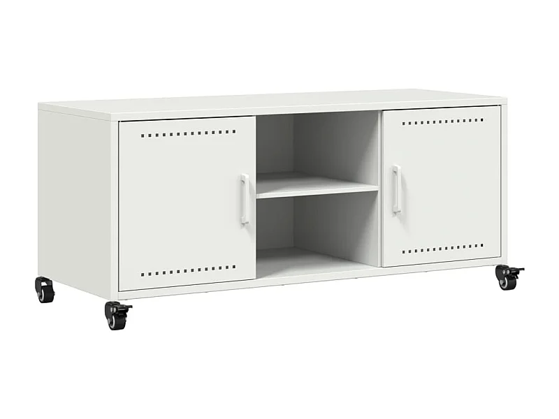 Meuble TV blanc 100,5x39x43,5 cm acier