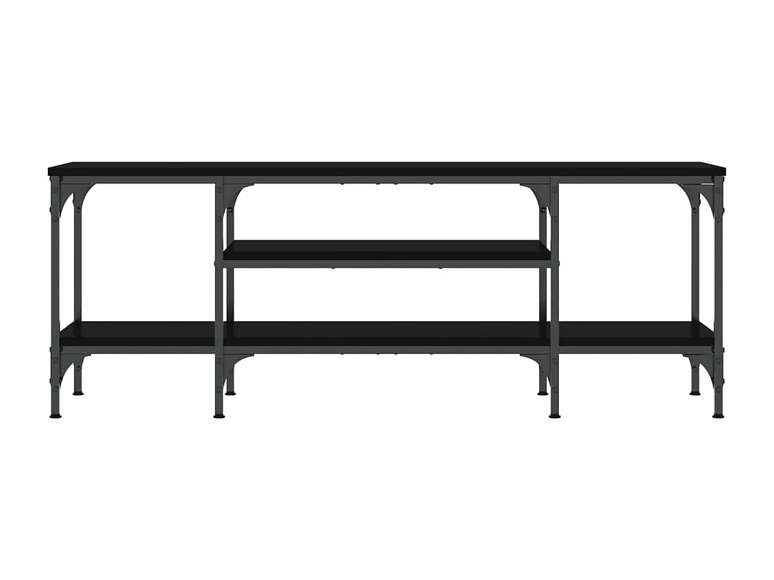 Mueble de TV negro 121x35x45 cm de madera contrachapada y hierro