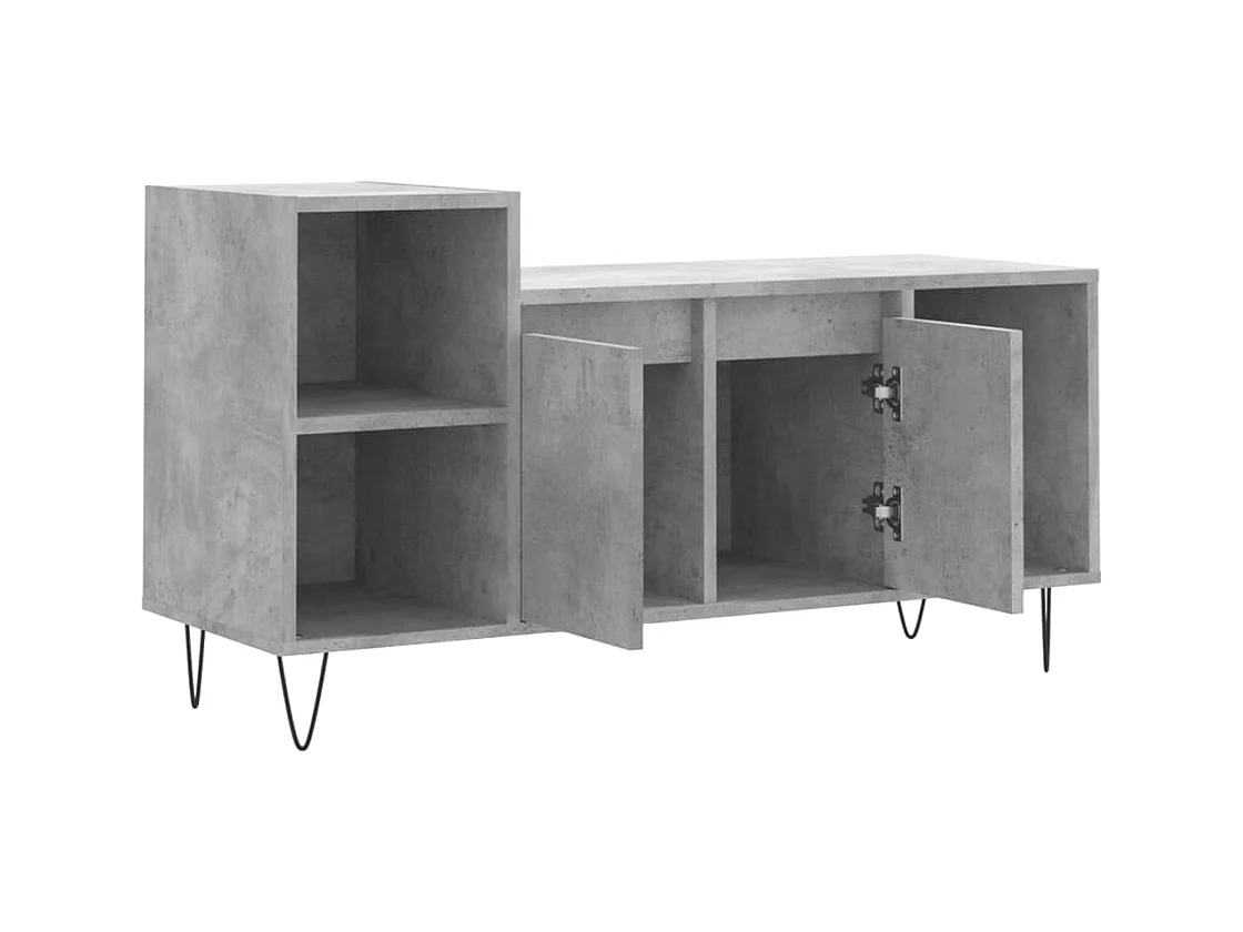 Meuble TV Gris béton 100x35x55 cm Bois d'ingénierie