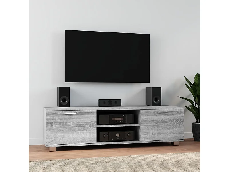 Meuble TV Sonoma gris 140x40,5x35 cm Bois d'ingénierie