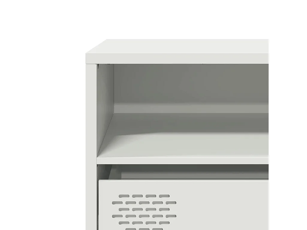 Meuble TV blanc 135x39x43,5 cm acier laminé à froid