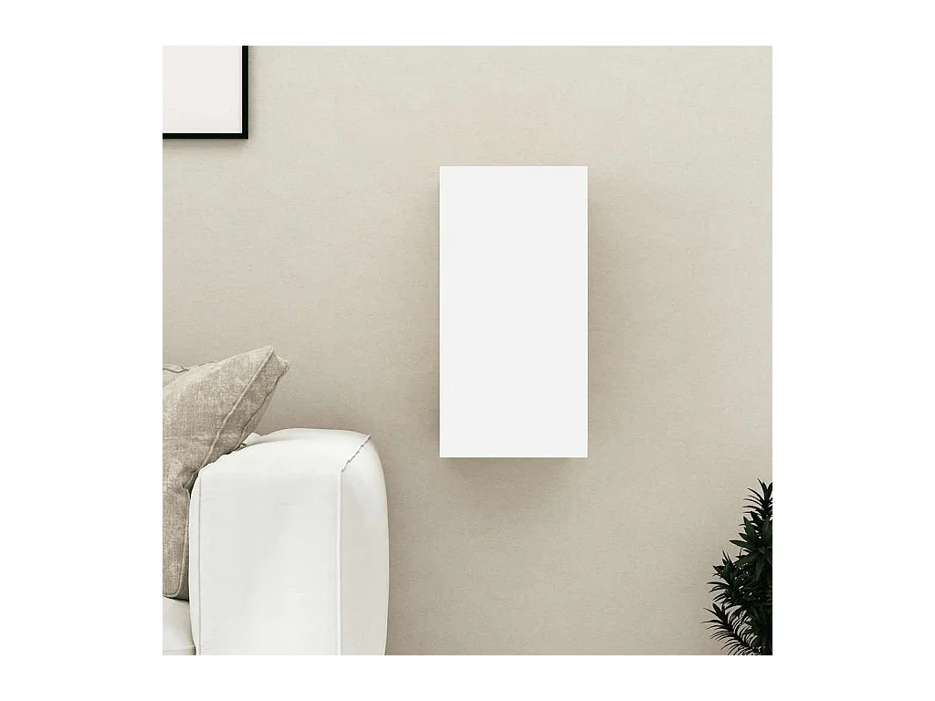 Meuble TV Blanc et chêne sonoma 30,5x30x60 cm Bois d’ingénierie