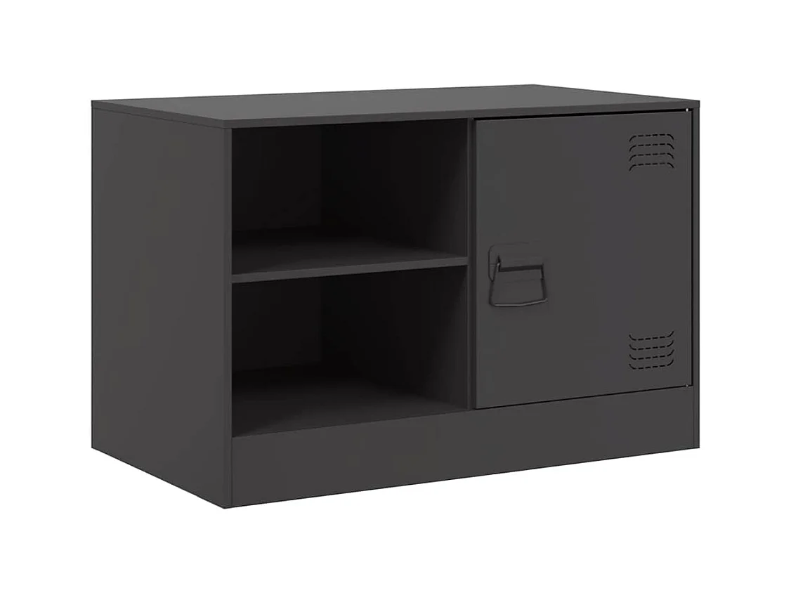 Meuble TV noir 67x39x44 cm acier