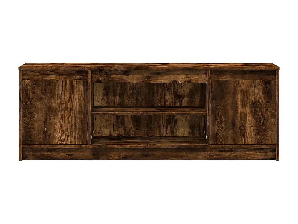 Meuble TV avec LED chêne fumé 139,5x34x50 cm bois d'ingénierie