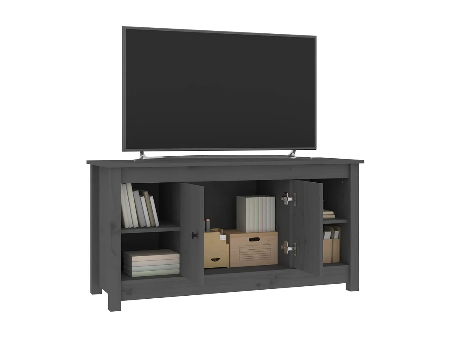 Grijze tv-kast 103x36,5x52 cm Massief grenenhout