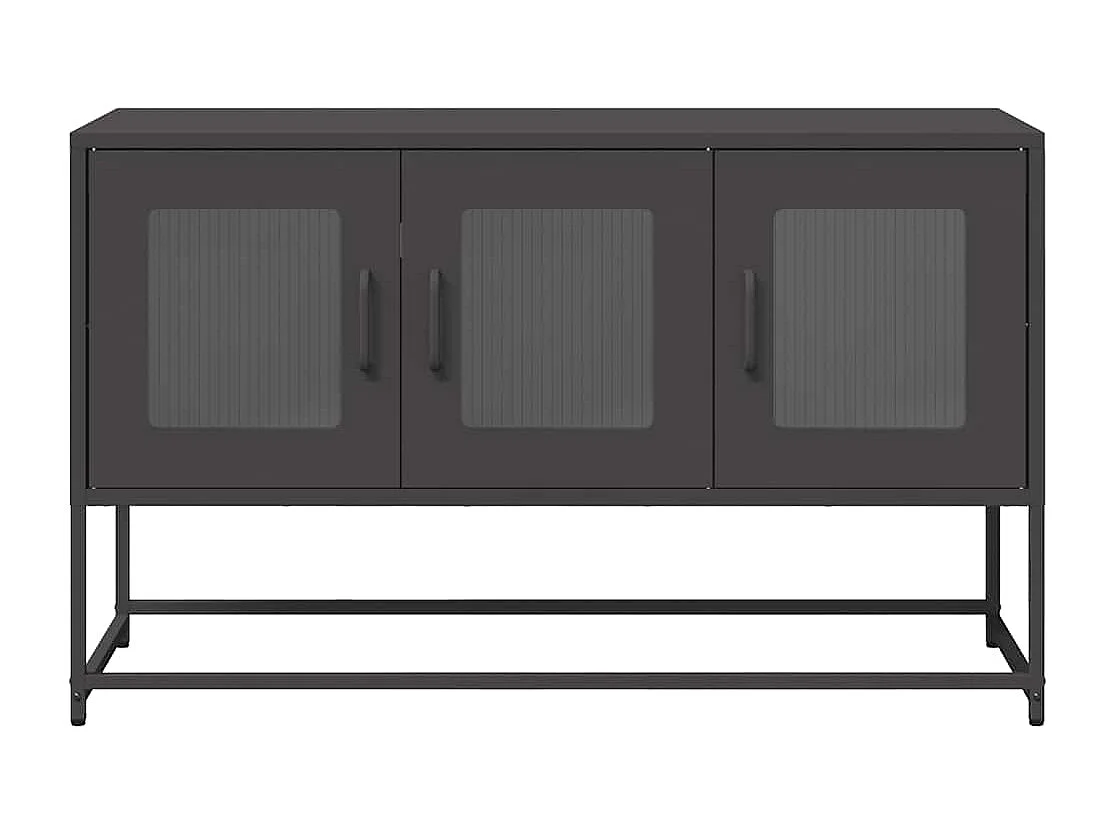 Meuble TV noir 100,5x39x60,5 cm acier laminé à froid