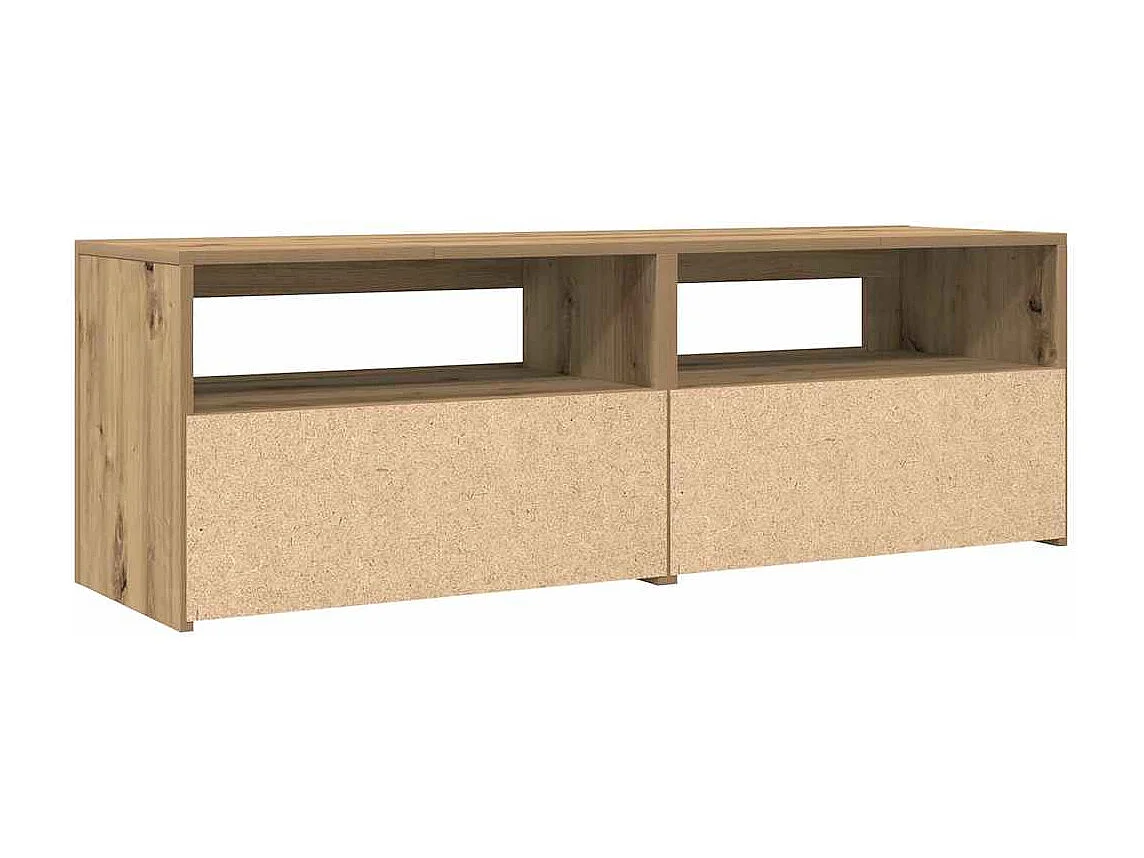 Meuble TV avec lumières LED chêne artisanal bois d'ingénierie