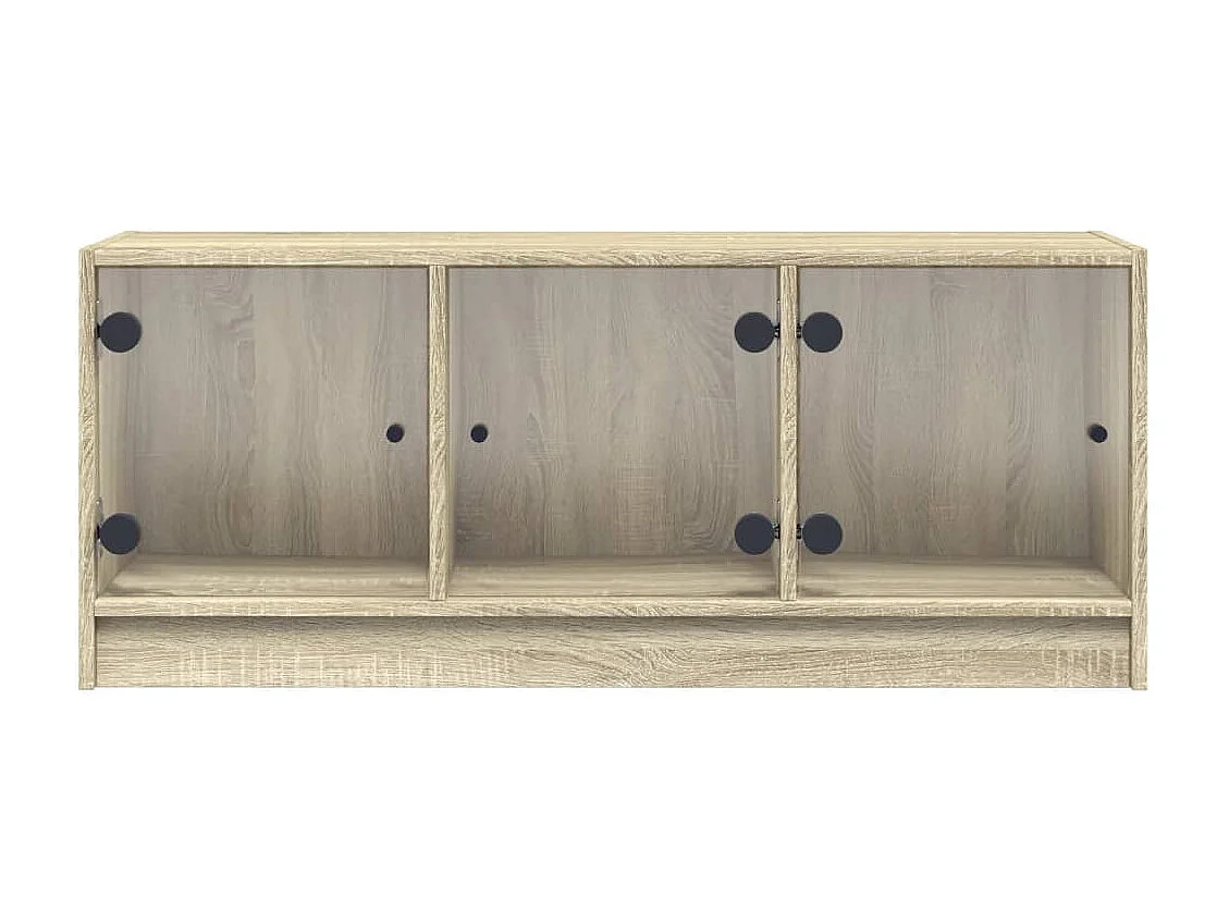 Meuble TV avec portes en verre chêne sonoma 102x37x42 cm