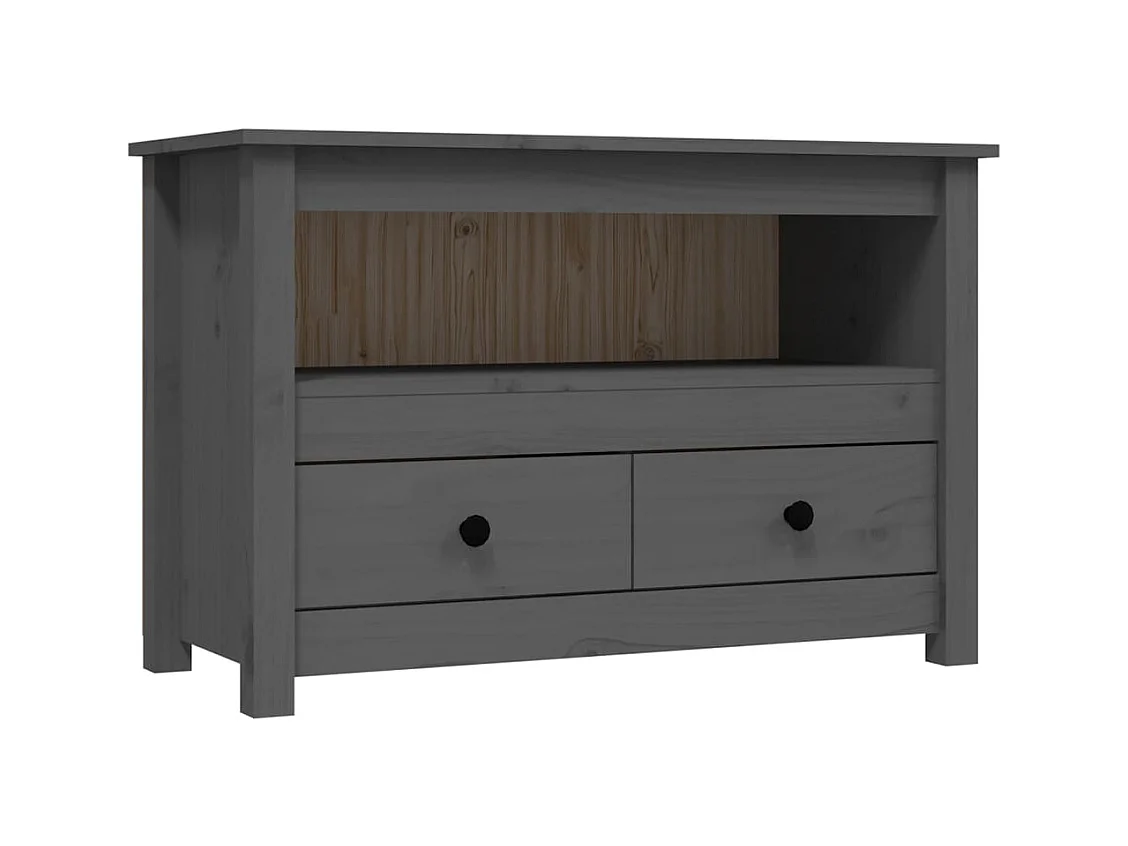 Grijze tv-kast 79x35x52 cm Massief grenenhout