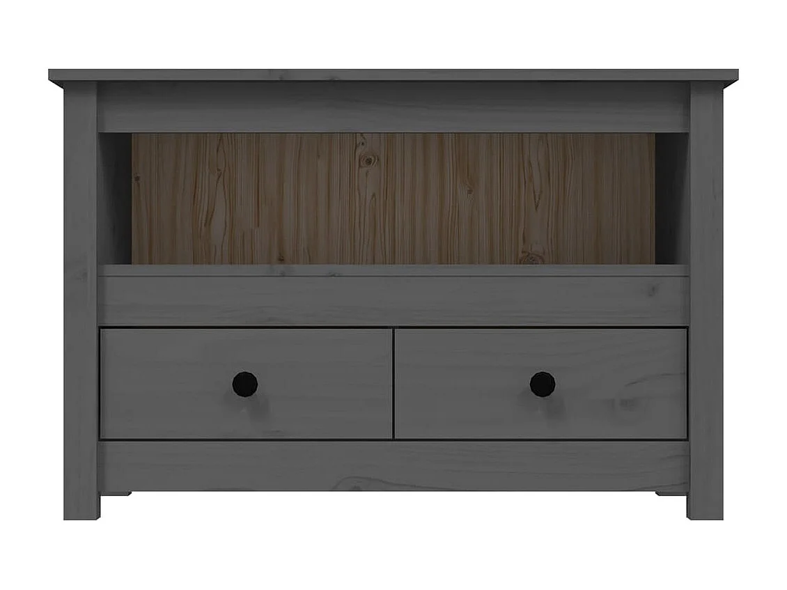 Grijze tv-kast 79x35x52 cm Massief grenenhout