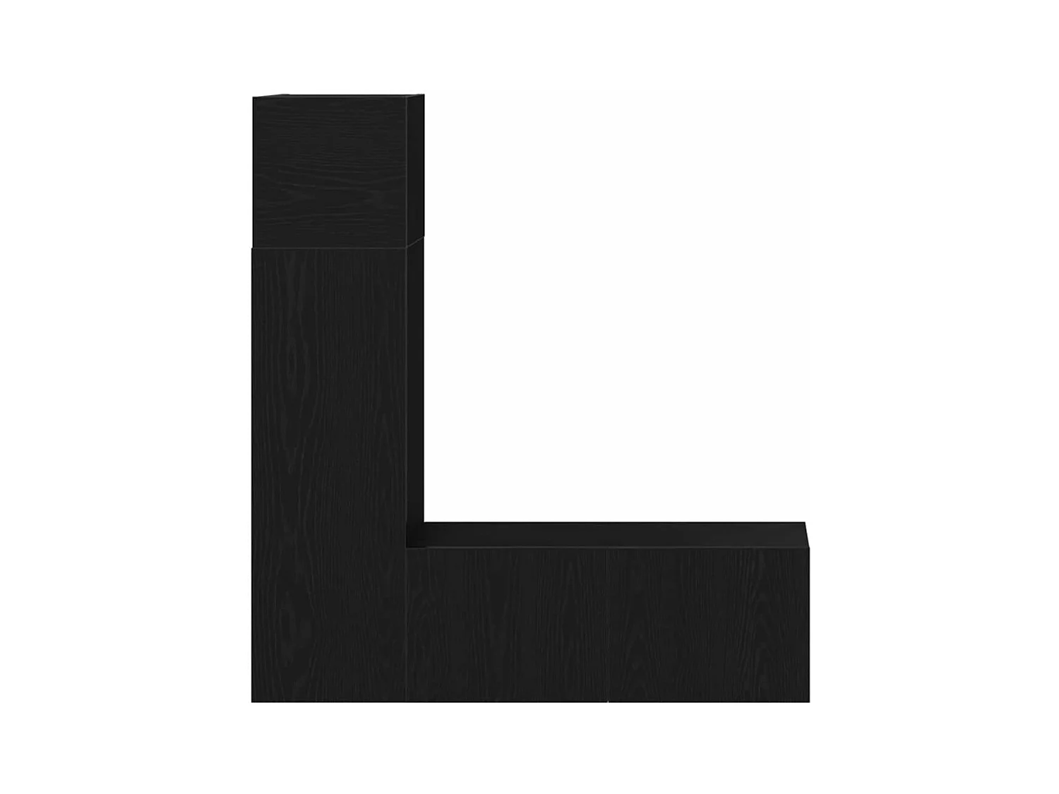 Ensemble TV 3 pièces en chêne noir, en bois d'ingénierie.