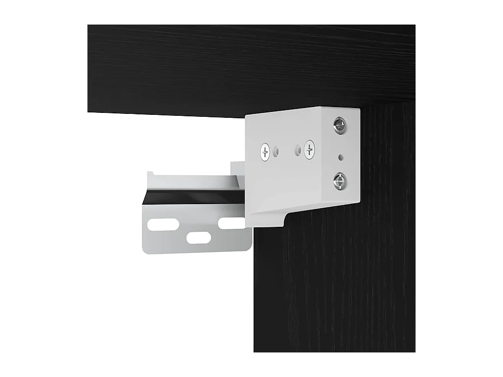 Ensemble TV 3 pièces en chêne noir, en bois d'ingénierie.