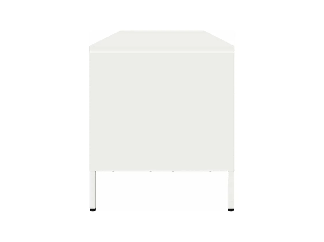 Meuble TV blanc 135x39x43,5 cm acier laminé à froid