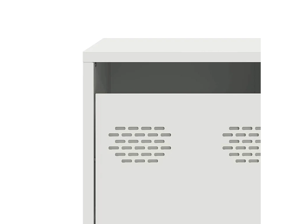 Meuble TV blanc 135x39x43,5 cm acier laminé à froid