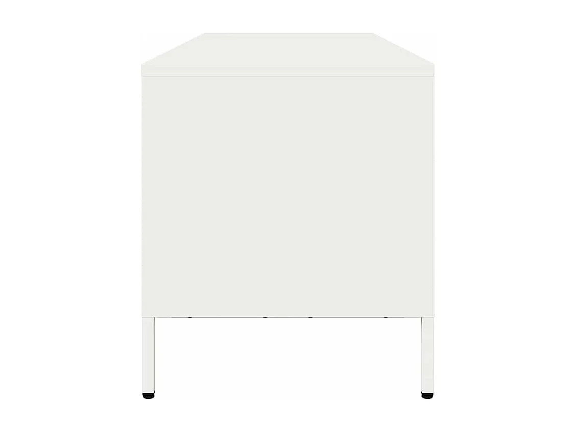 Meuble TV blanc 135x39x43,5 cm acier laminé à froid