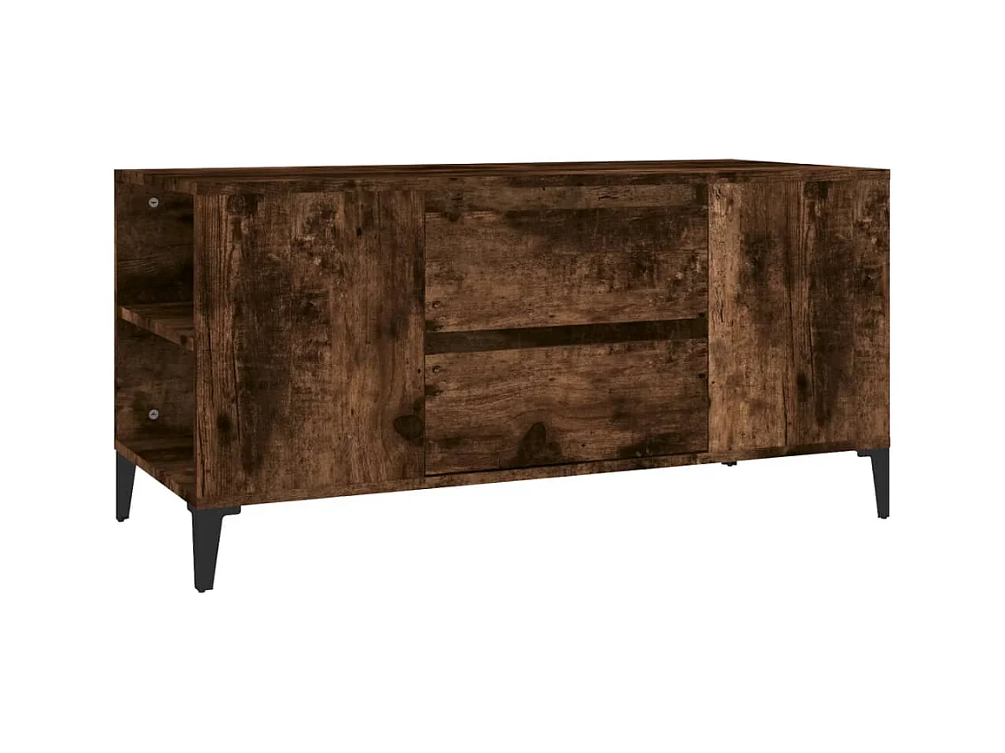 Meuble TV Chêne fumé 102x44,5x50 cm Bois d'ingénierie