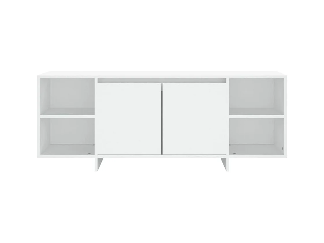 Meuble TV blanc 130x35x50 cm bois d'ingénierie