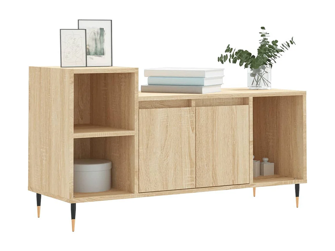 Meuble TV Chêne sonoma 100x35x55 cm Bois d'ingénierie