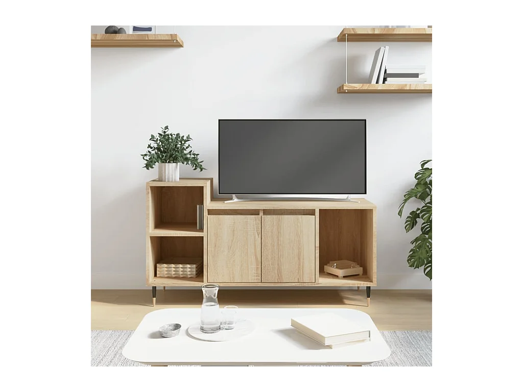 Mueble de TV de roble Sonoma 100x35x55 cm Madera de ingeniería