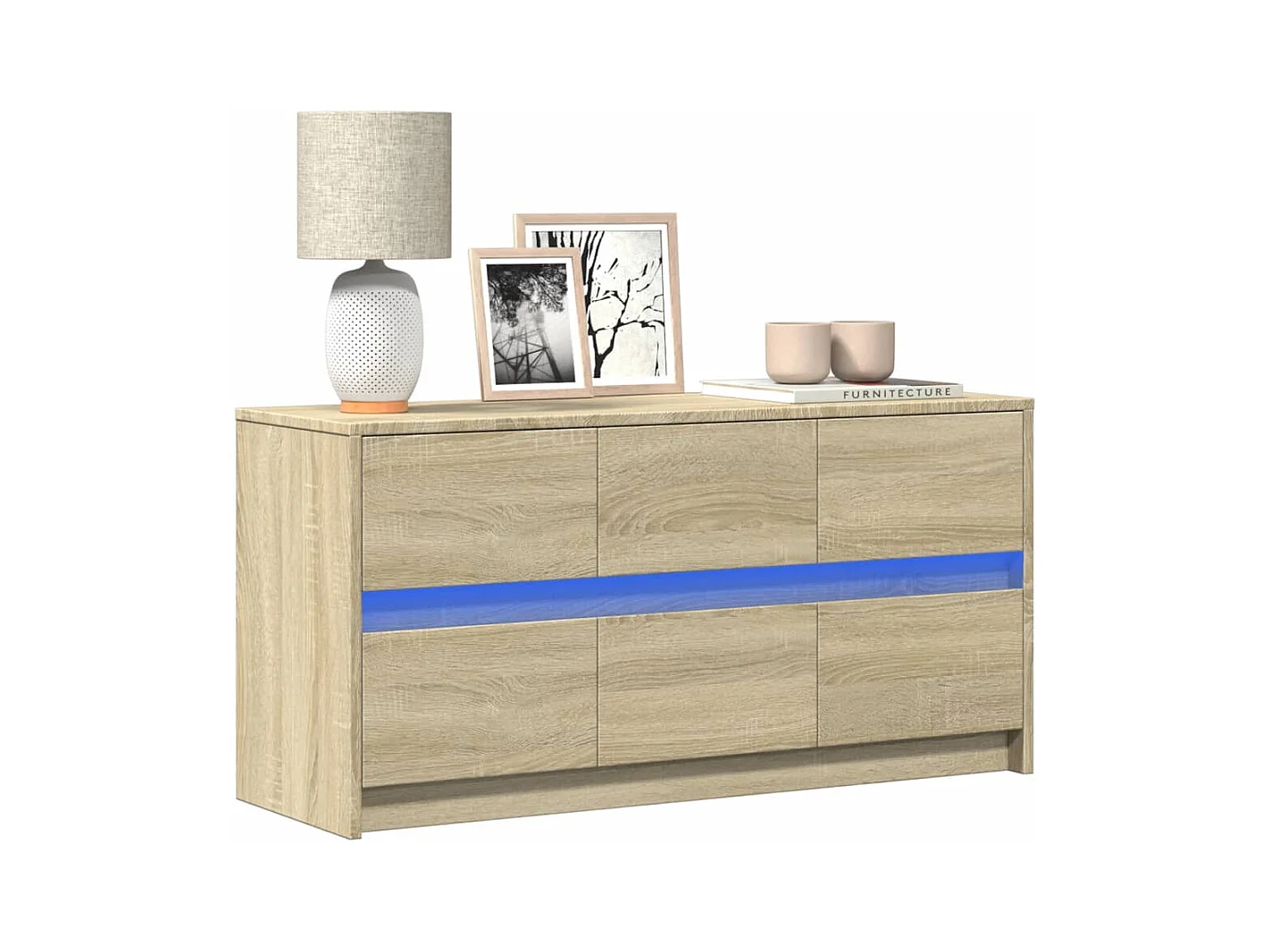 Meuble TV avec LED chêne sonoma 100x34x50 cm bois d'ingénierie