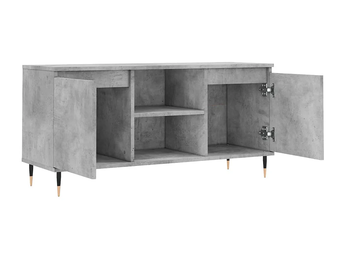 Meuble TV gris béton 104x35x50 cm bois d'ingénierie