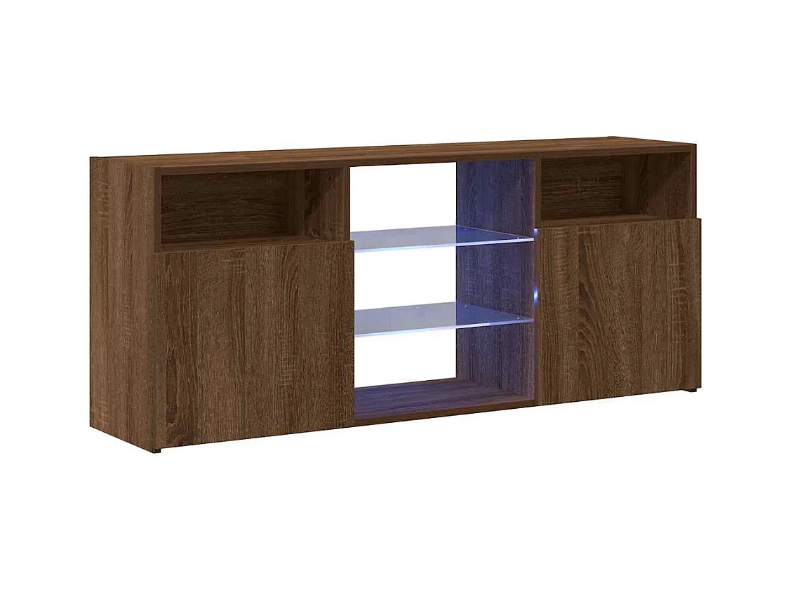 TV-Schrank mit LED-Leuchten Braune Eiche 120x30x50 cm