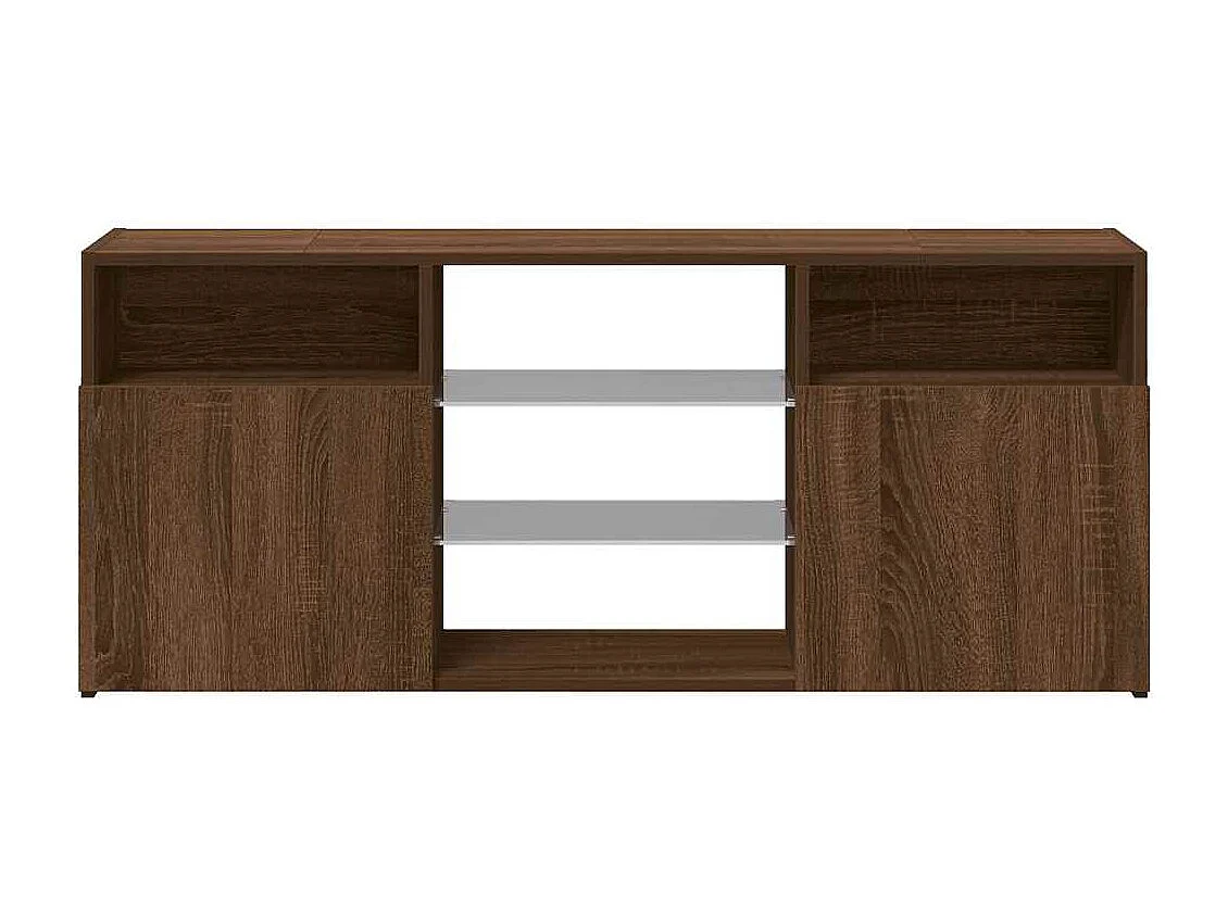 TV-Schrank mit LED-Leuchten Braune Eiche 120x30x50 cm