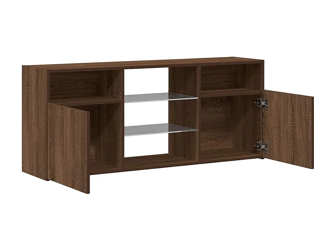 TV-Schrank mit LED-Leuchten Braune Eiche 120x30x50 cm