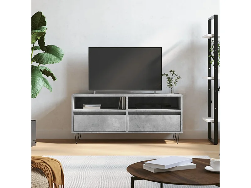 Mobile TV grigio cemento 100x34,5x44,5 cm in legno ingegnerizzato