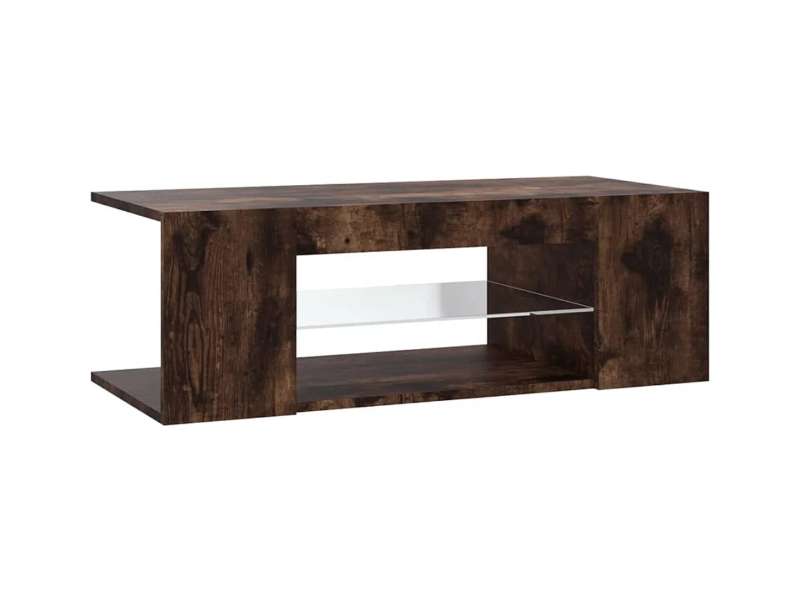 Meuble TV avec lumières LED Chêne fumé 90x39x30 cm