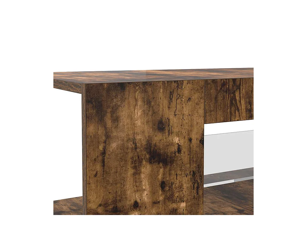 Meuble TV avec lumières LED Chêne fumé 90x39x30 cm