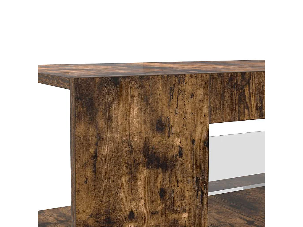 Meuble TV avec lumières LED Chêne fumé 90x39x30 cm