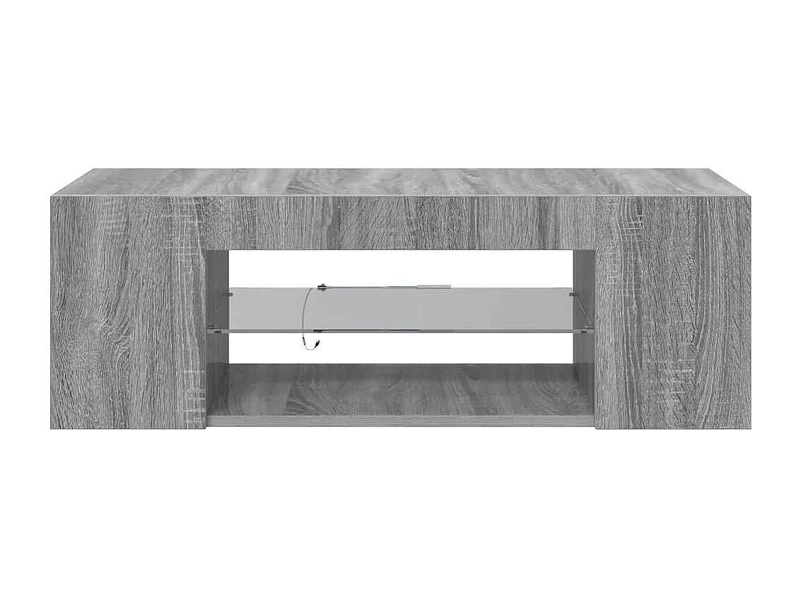 Meuble TV avec lumières LED Sonoma gris 90x39x30 cm