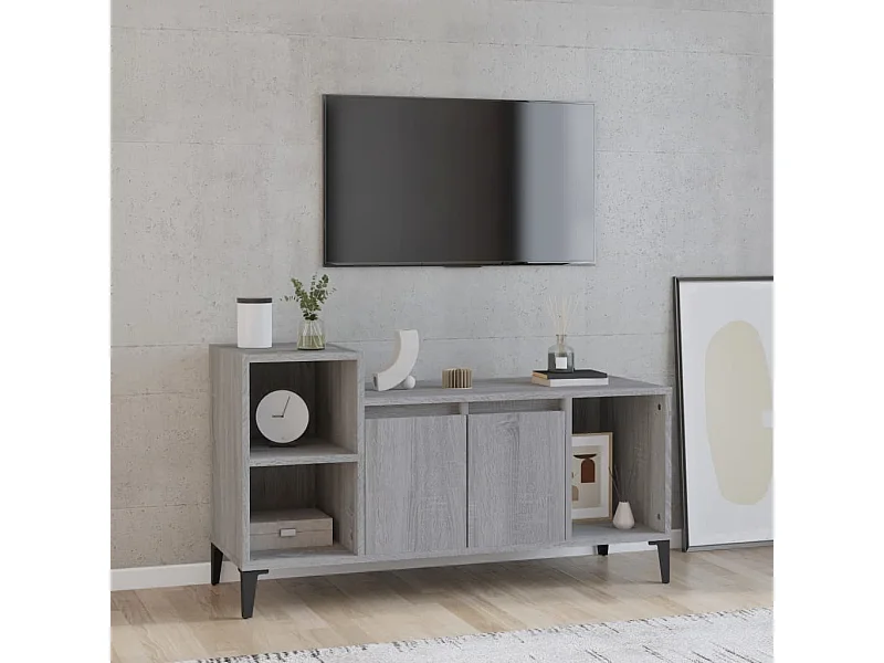 Meuble TV Sonoma gris 100x35x55 cm Bois d'ingénierie
