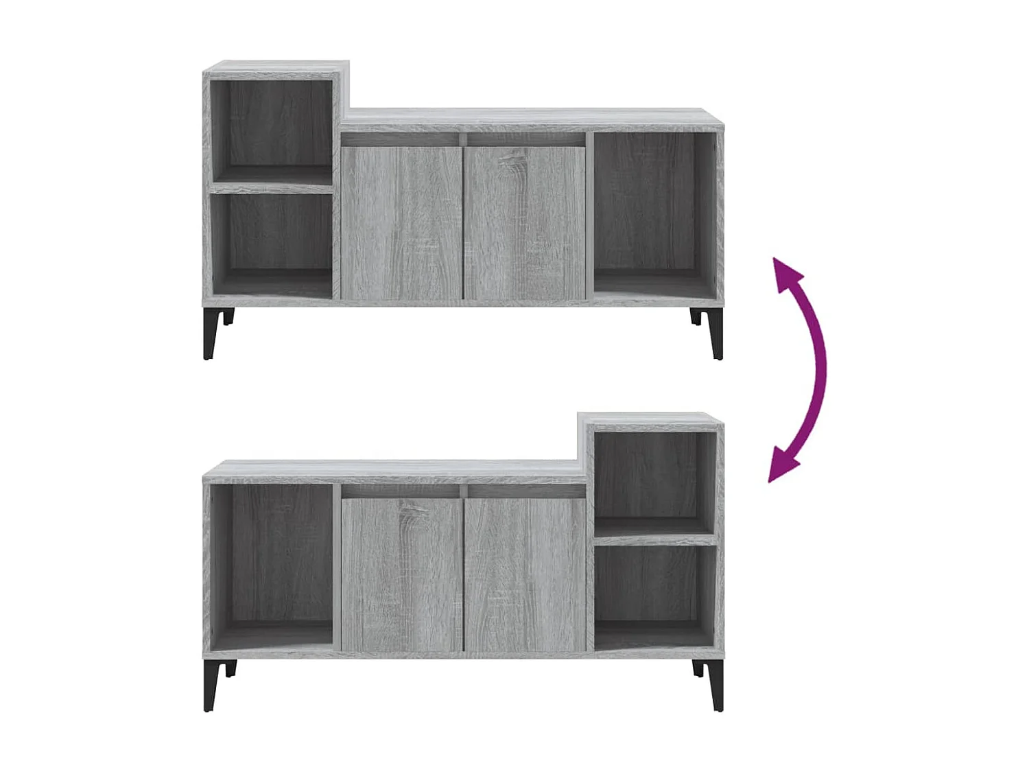 Meuble TV Sonoma gris 100x35x55 cm Bois d'ingénierie