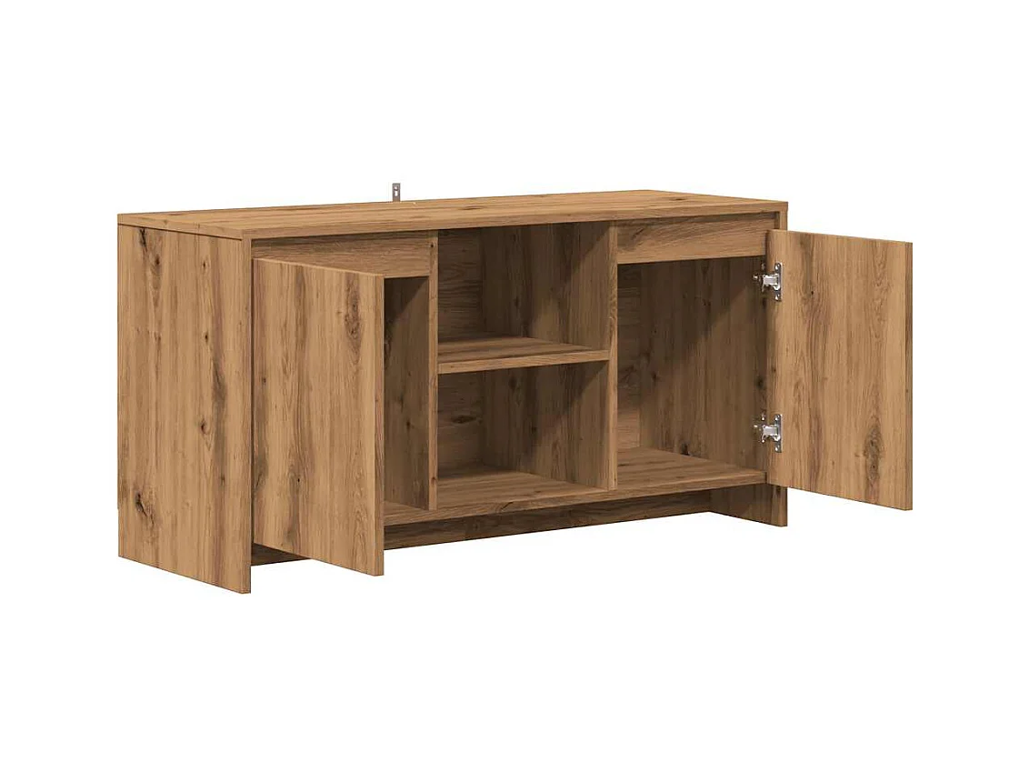 Meuble TV chêne artisanal 102x37,5x52,5 cm bois d'ingénierie