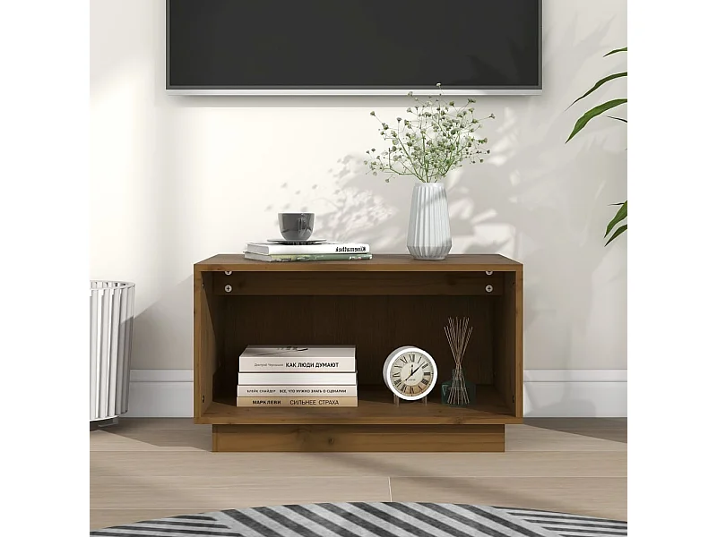 Mobile TV color miele 60x35x35 cm in legno massello di pino