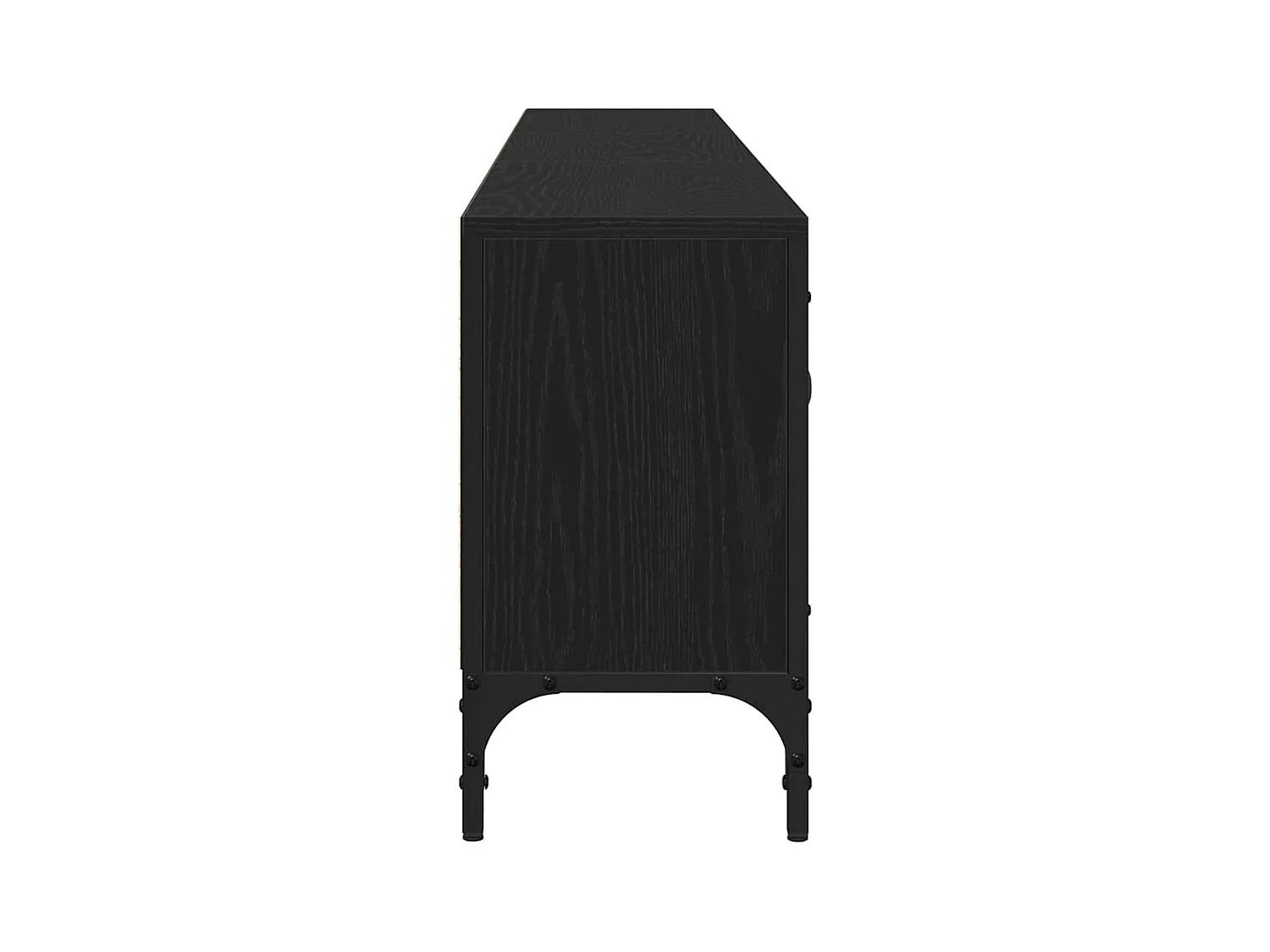 Meuble TV avec tiroir Noir Chêne 200x25x44 cm Bois d'ingénierie
