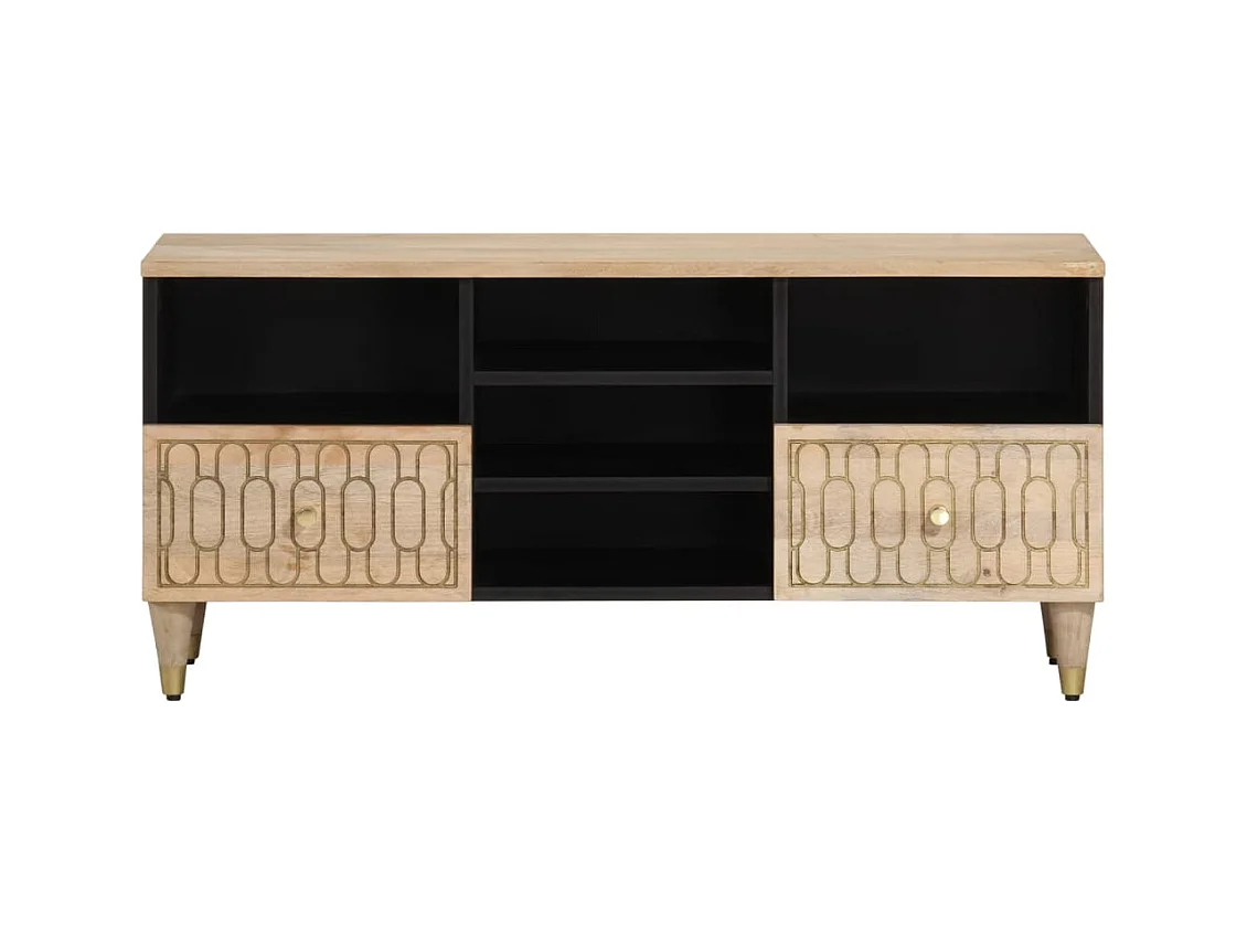 Meuble TV 100x33x46 cm bois massif de manguier